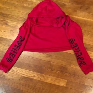 savage crop top hoodie